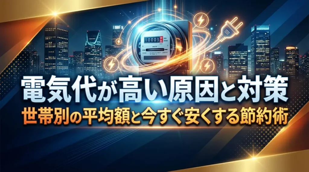 電気代が高い原因と対策｜世帯別の平均額と今すぐ安くする節約術