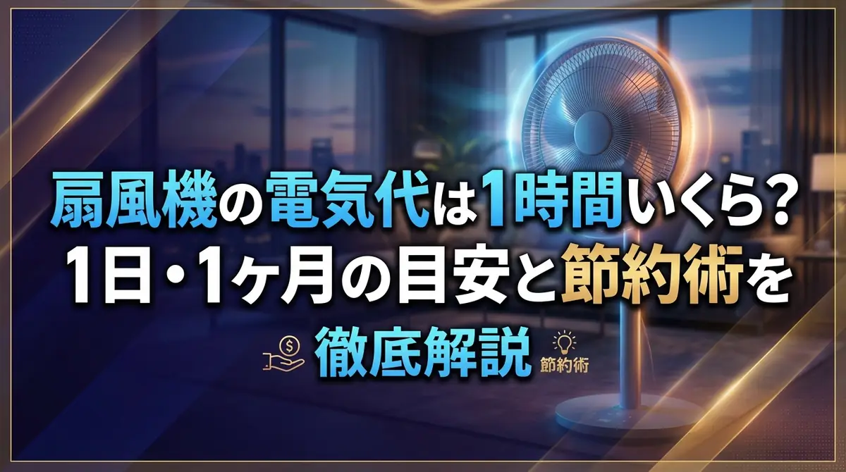 扇風機の電気代は1時間いくら？1日・1ヶ月の目安と節約術を徹底解説