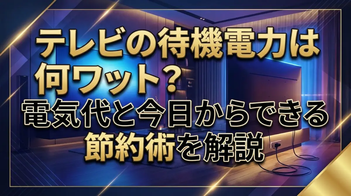 テレビの待機電力は何ワット？電気代と今日からできる節約術を解説