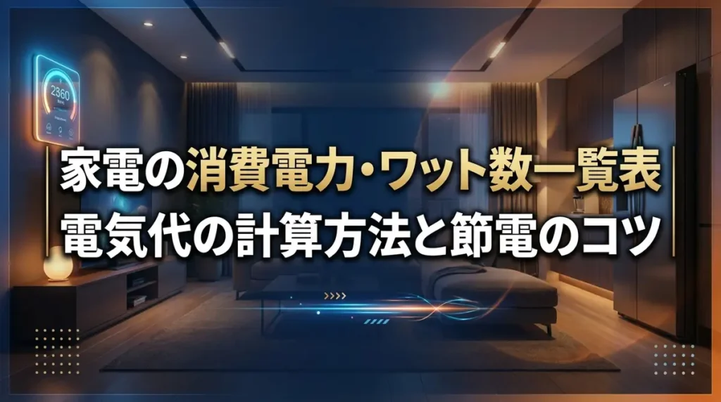 家電の消費電力・ワット数一覧表｜電気代の計算方法と節電のコツ