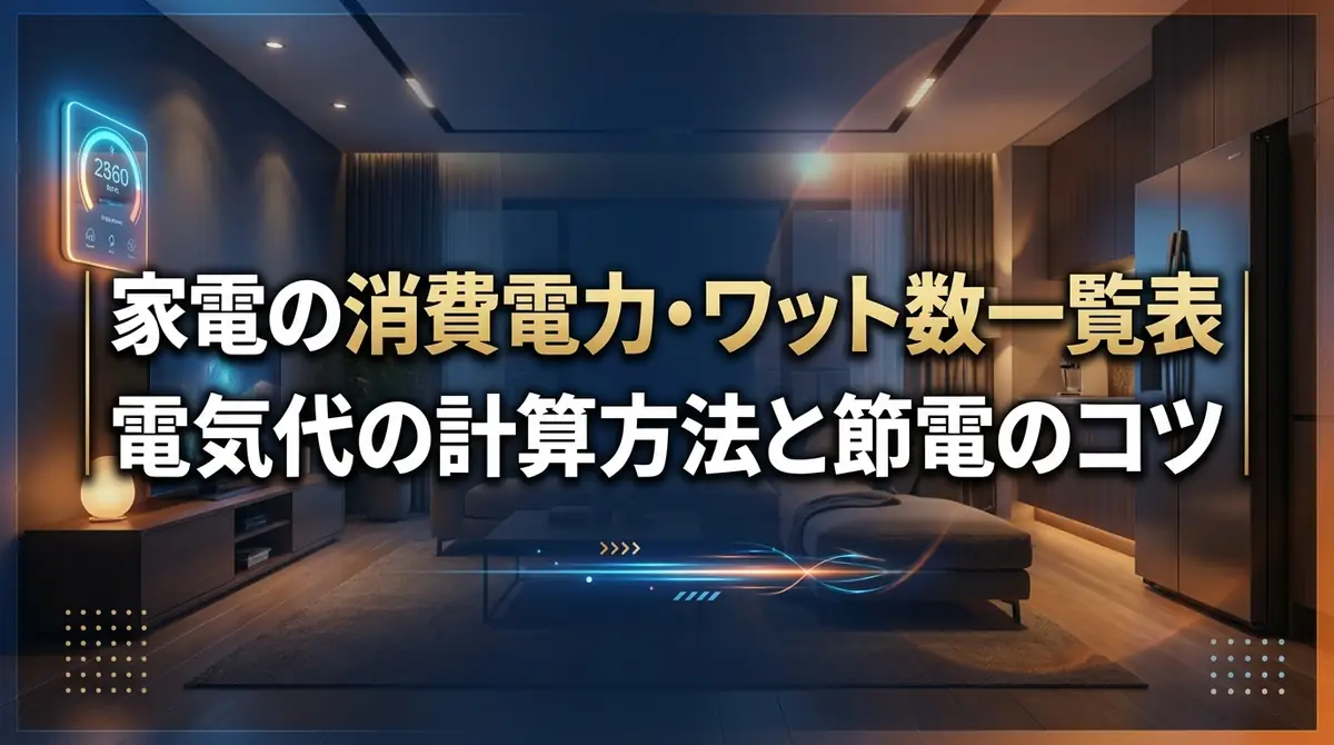 家電の消費電力・ワット数一覧表｜電気代の計算方法と節電のコツ