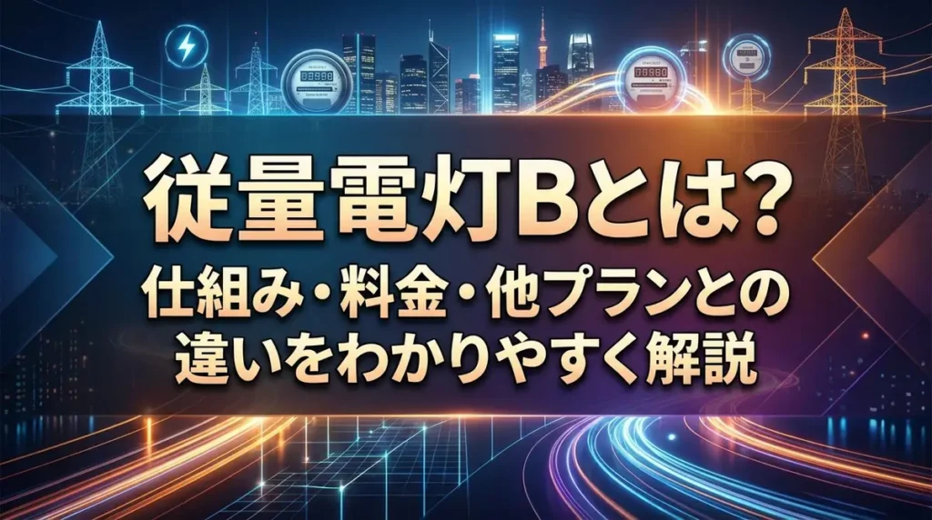 従量電灯Bとは？仕組み・料金・他プランとの違いをわかりやすく解説