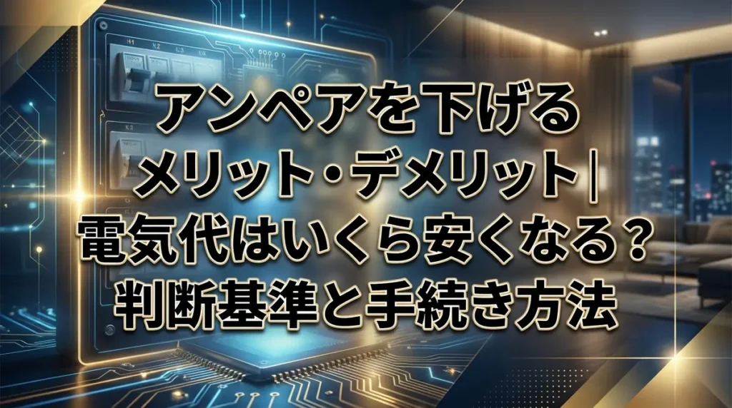 アンペアを下げるメリット・デメリット｜電気代はいくら安くなる？判断基準と手続き方法