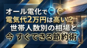 オール電化で電気代2万円は高い？世帯人数別の相場と今すぐできる節約術