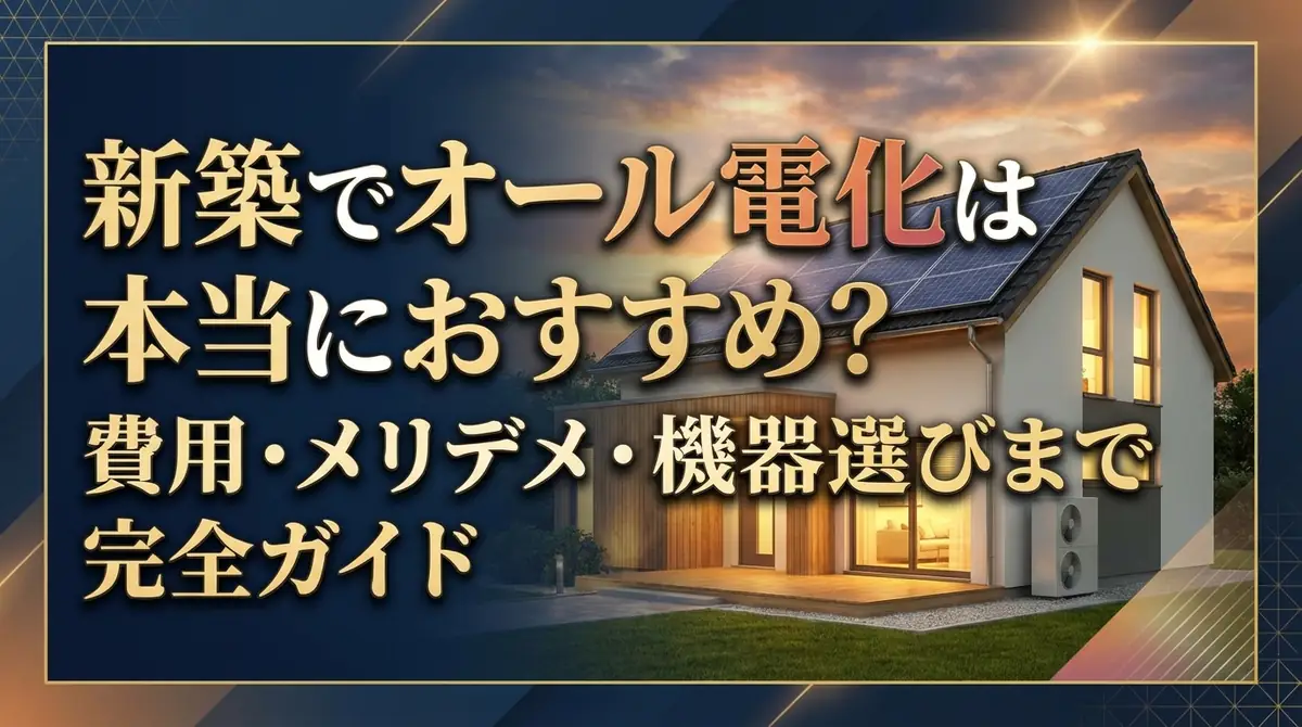 新築でオール電化は本当におすすめ？費用・メリデメ・機器選びまで完全ガイド